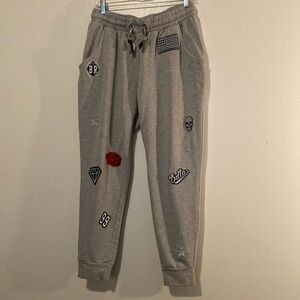 La Belle Roc Rocawear patch joggers  drop crotch pockets, drawstring sweatpants